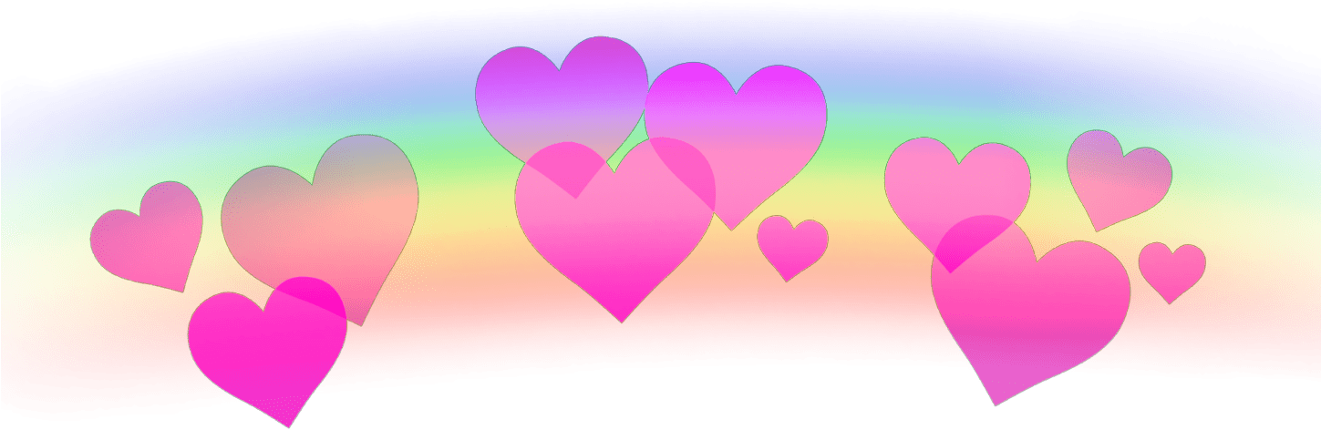 Hearts Heart Rainbow Coeurs Corazones Ftestickers Stick - Picsart Heart (1448x724), Png Download