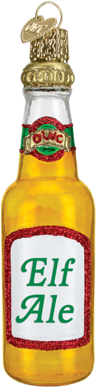 Old World Christmas Santa's Beer Bottle Glass Christmas - Beer Ornament (900x900), Png Download