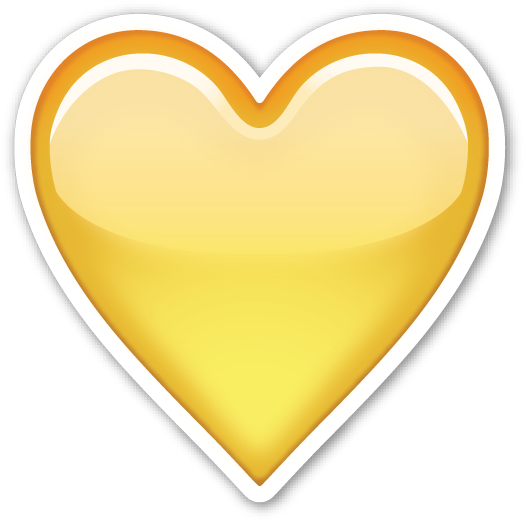 Yellow Heart - Emoji De Corazon Amarillo (532x530), Png Download