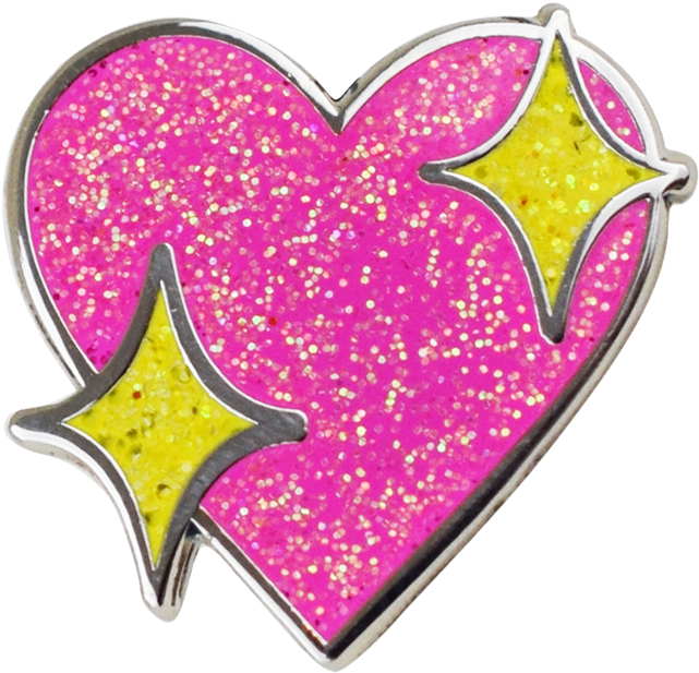 Sparkle Heart Emoji Pin - Heart Emoji Png Sparkle (710x710), Png Download
