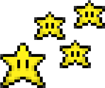 Mario Star Trail - Super Mario Star Pixel (473x363), Png Download