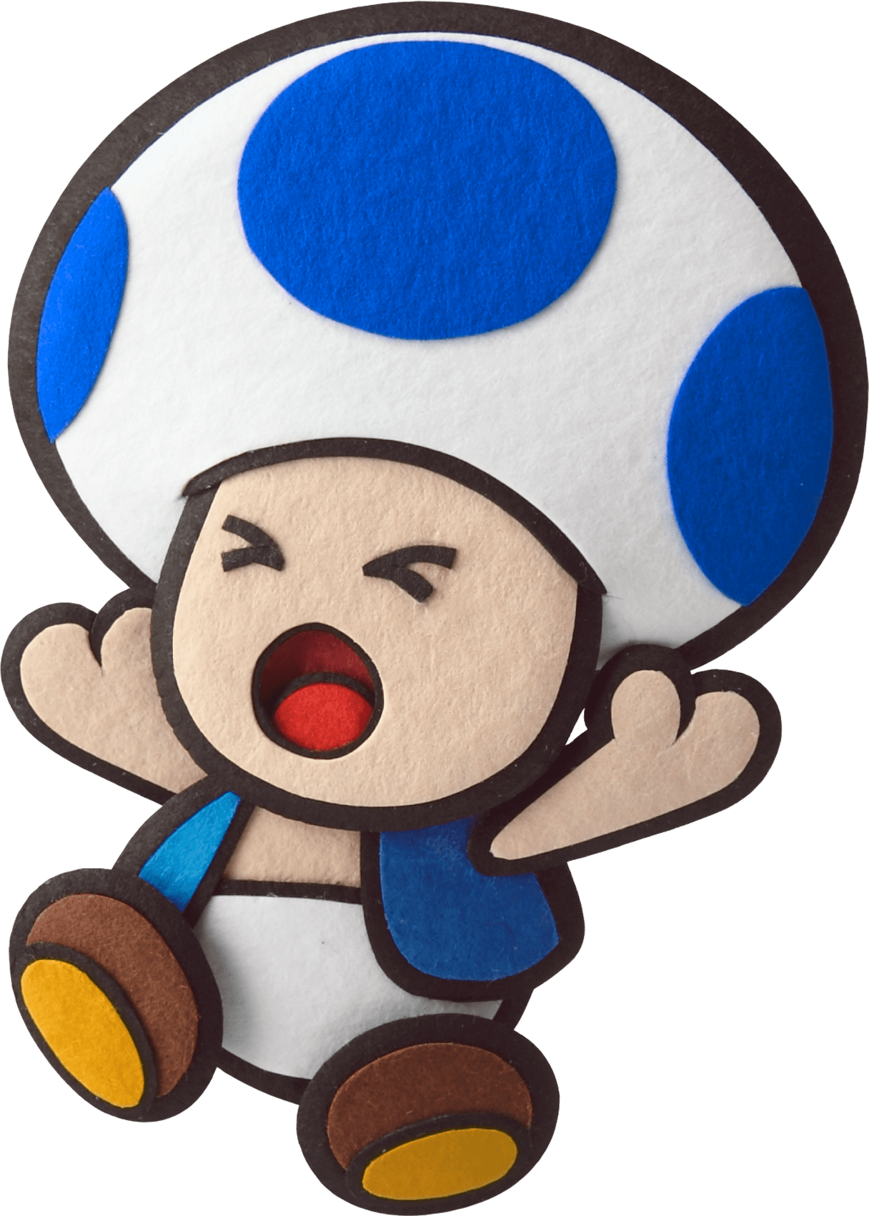 Toad Paper Mario Sticker Star - Paper Mario Blue Toad Png (1216x1702), Png Download