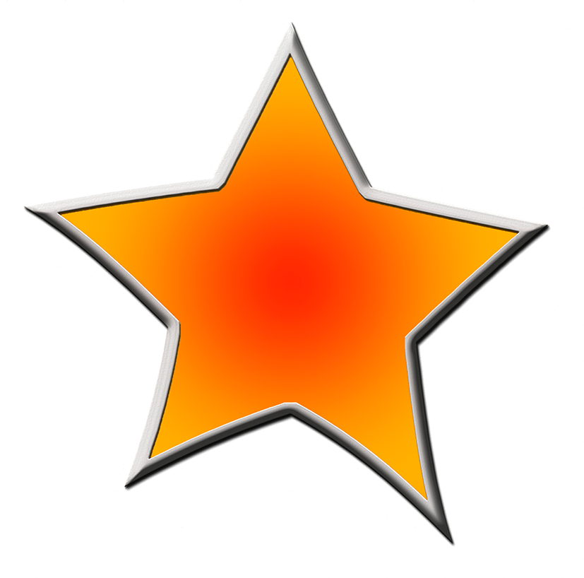 Dark Blue Framed Stars Orange - Clip Art (827x818), Png Download