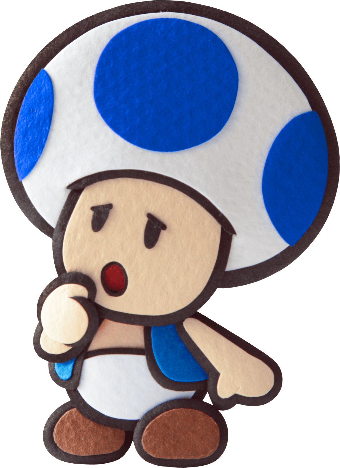 Toad Paper Mario Sticker Star - Blue Toad Paper Mario (1170x1611), Png Download