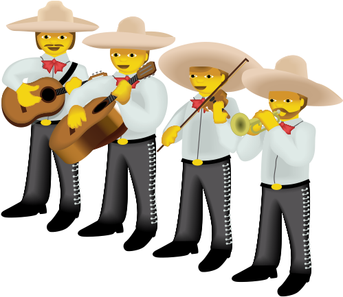 Along With The Classic Bronze Fonz Thumbs Up, The Scowling - Mariachi Emoji (500x500), Png Download