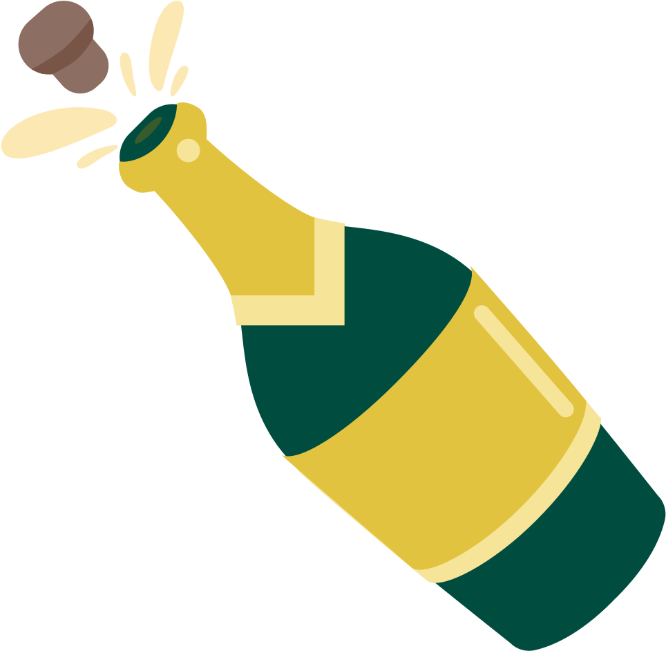 Open - Emojis Botella Champagne Png (1000x1000), Png Download