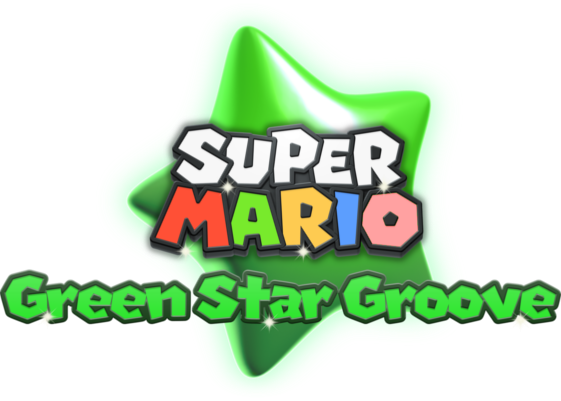 Super Mario Green Star Groove (561x401), Png Download