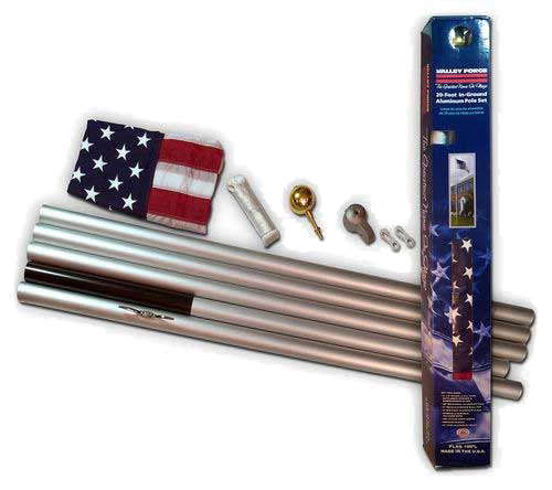 20 Ft Sectional Flagpole Kit - American Flag Pole Kit 20 Foot (500x444), Png Download