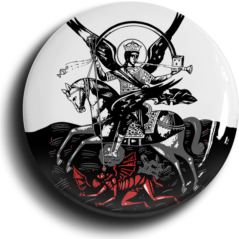 St Michael The Archangel Who Is Like Unto God Button - St Michael The Archangel Png (800x800), Png Download