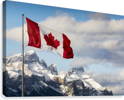 Canadian Flag Blowing In The Wind On A Flag Pole With - Supplier Generic Canadian Flag Blowing In The Wind (429x344), Png Download