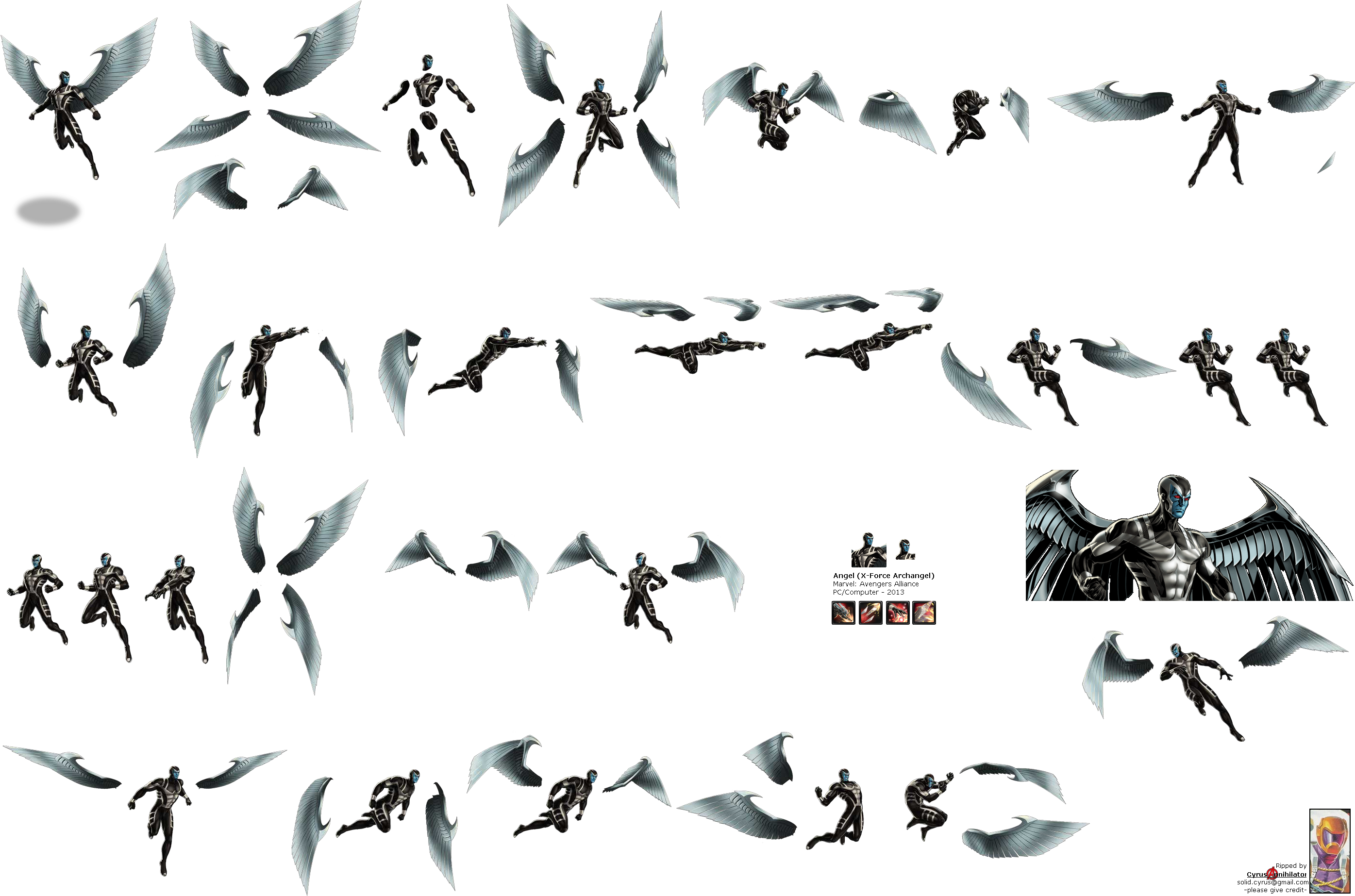 Click For Full Sized Image Angel - Archangel Marvel Avengers Alliance (2800x1875), Png Download
