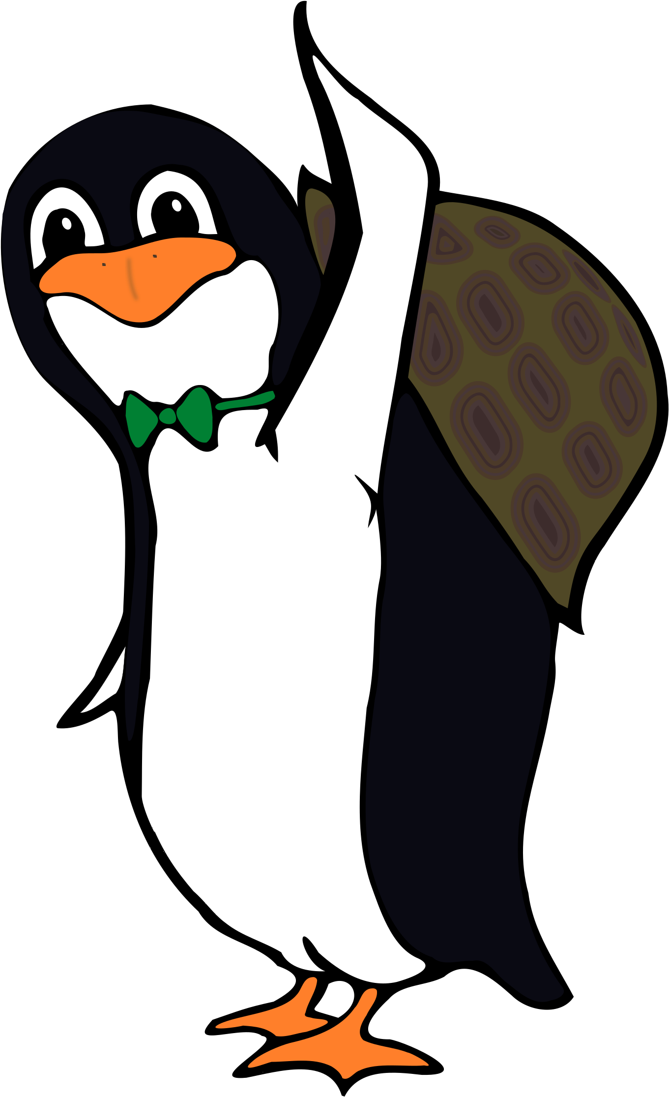 Penguin, Army, Military, Animal, Bird, Greet, Helmet - Penguin With A Shell (390x640), Png Download