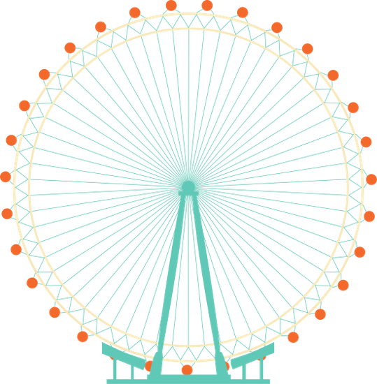 London Eye Clipart Ferris Wheel - London (539x550), Png Download