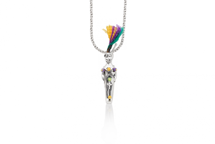 Voodoo Doll Pendant - Mignon Faget Voodoo Doll Mardi Gras Pendant Necklace (725x487), Png Download
