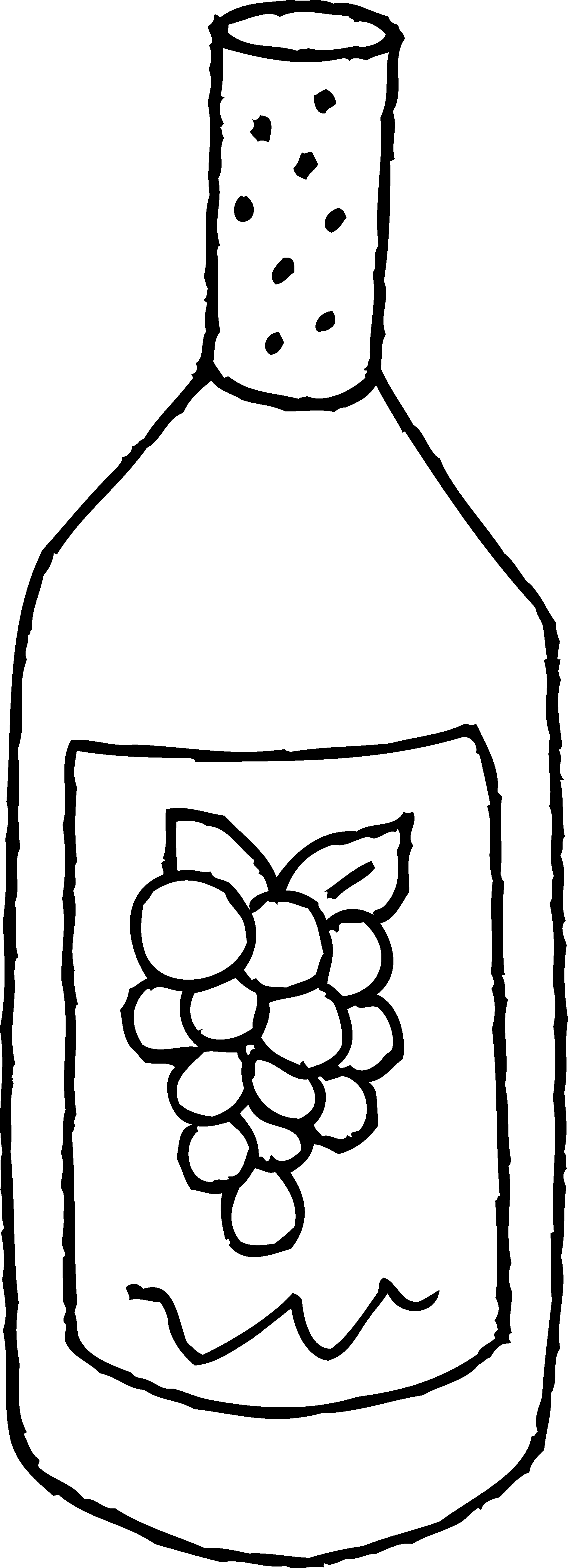 White Bottle Wine Clipart - Black And White Wine Goblet Clipart (1887x5210), Png Download