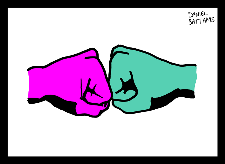 Fist Bump Print, (750x750), Png Download