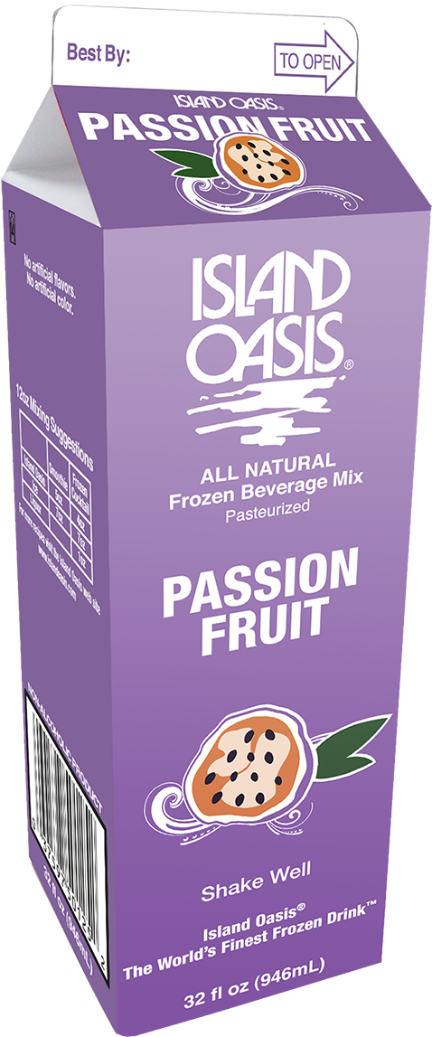 20021 Io Passion-fruit 32 Oz Carton - Island Oasis Passion Fruit Puree (1200x1200), Png Download