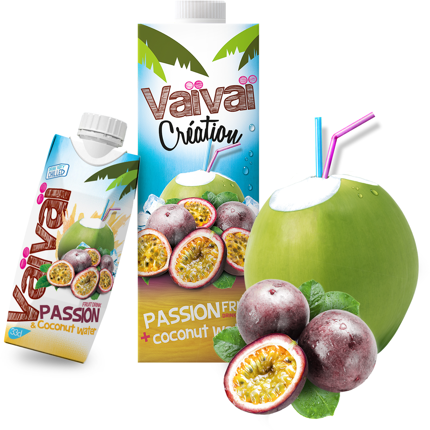 Edcpassion 1l-33cl Export - Coconut Water Passion Fruit (1417x1417), Png Download