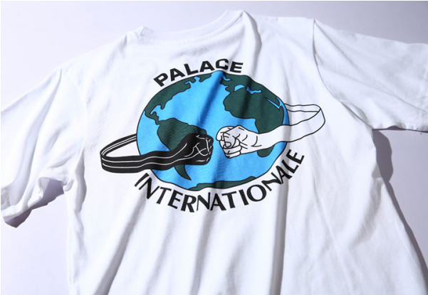 Palace Skateboard Earth Fist Bump T-shirt - Palace Skateboards (600x600), Png Download