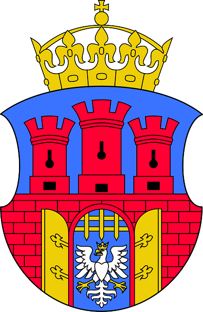 Castle, Tower, Gate, Eagle, Crown, Crest - Krakow Coat Of Arms (417x640), Png Download
