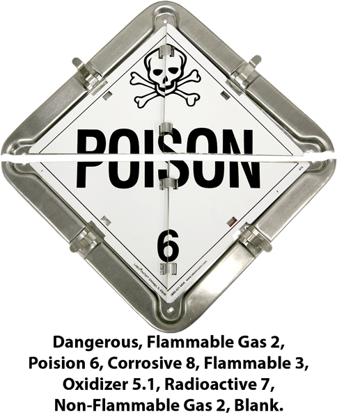Split Frame 8 Placard Flip Set - Labelmaster Toxic/poison Placard, Un 2811, Removable (484x600), Png Download
