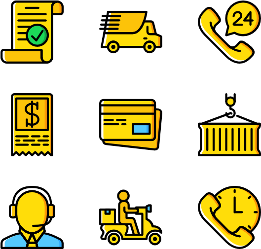 Delivery 50 Icons - Yellow Icons Png (600x564), Png Download