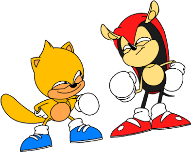More Mighty And Ray, Edited One Of Them But Not Gonna - Mighty And Ray Fist Bump (409x318), Png Download