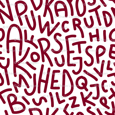 Garnet Letters Hand-drawn Typography Alphabet - Letters Seamless Pattern Printed Canvas Clutch Purse (400x400), Png Download