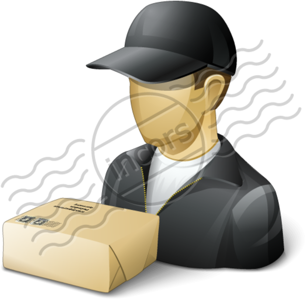 Delivery Man Parcel 16 Image - Clip Art (600x600), Png Download