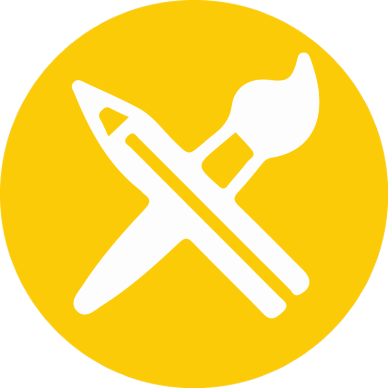 Pencil And Paintbrush Icon - Dia Nacional Das Artes (800x800), Png Download