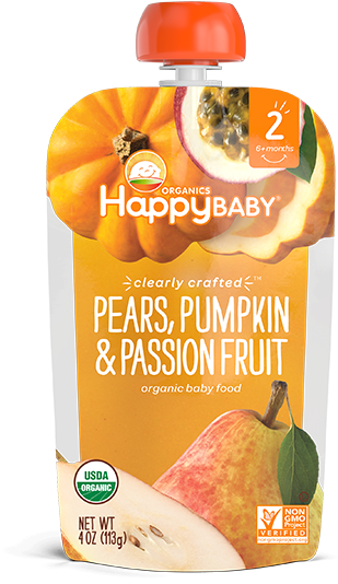 Happy Baby Organics Pears, Pumpkin & Passion Fruit (600x600), Png Download