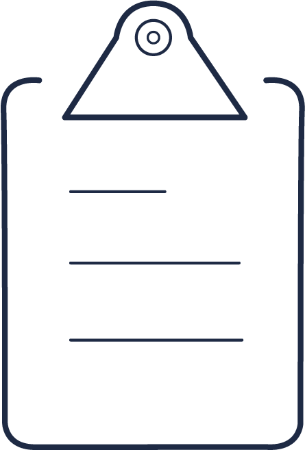 Clipboard Dark Blue - Paper Product (445x657), Png Download