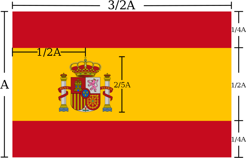 Design - Spain Flag Dimensions (800x565), Png Download