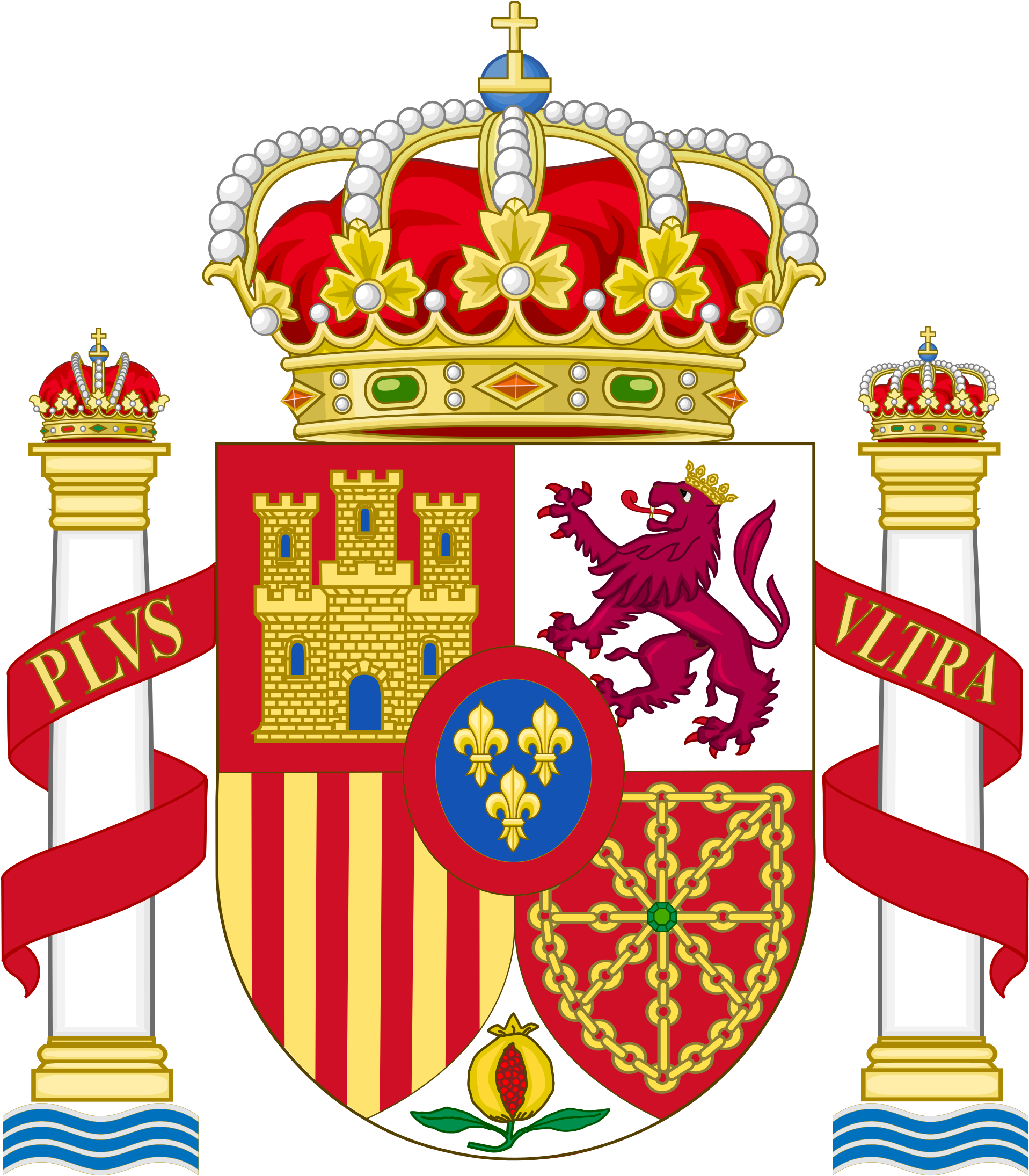 File Coat Of Arms Svg Wikimedia Commons - Spain Coat Of Arms (2000x2206), Png Download
