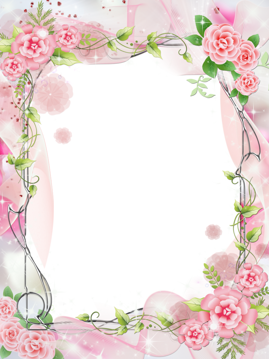 Romantic Frame Png Clipart Picture Frames Garden Roses - Cute Photo Frame Png (900x1200), Png Download