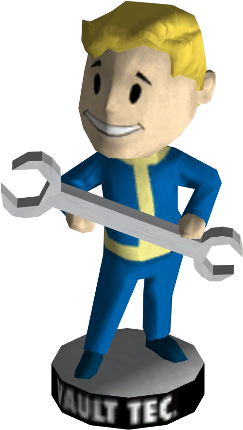 Bobblehead - Vault Boy Bobblehead Luck (600x1000), Png Download