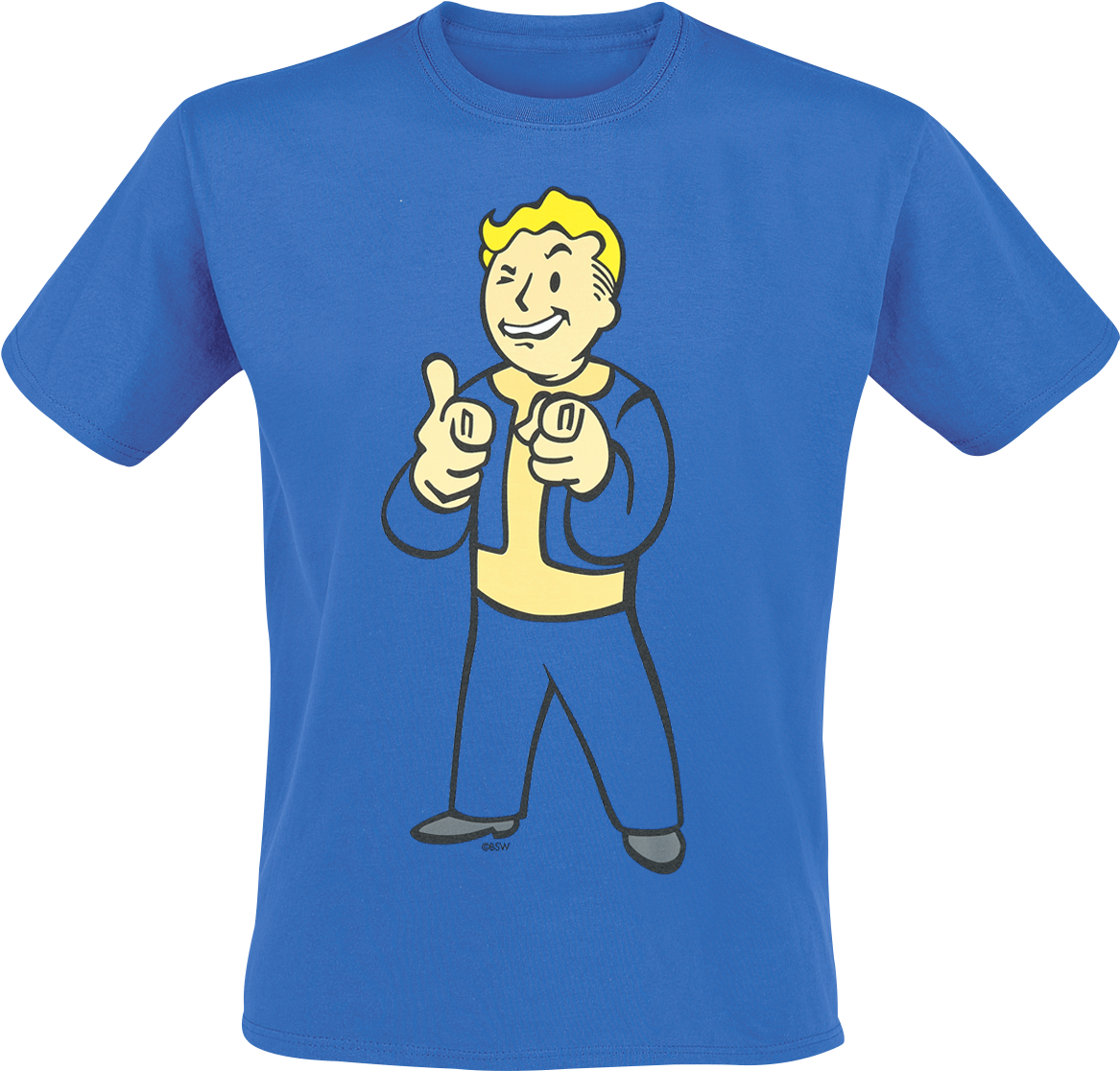 Null Vault Boy Shooting Fingers Blue T-shirt 361944 - Fallout Blue Bifold Wallet (1200x1154), Png Download