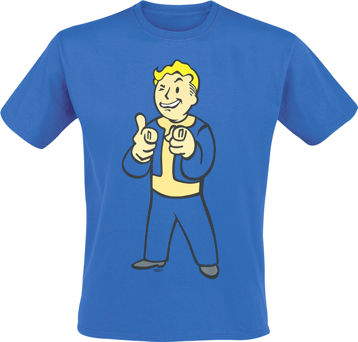 Null Vault Boy Shooting Fingers Blue Tshirt 361944 Fallout Blue Bifold Wallet Free