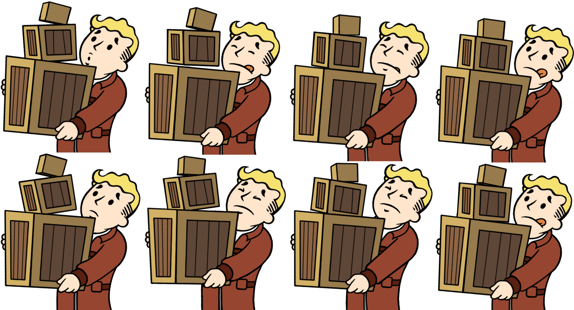 Vaultboy Animationsstorage - Fallout Shelter Vault Boy Animations (1844x1024), Png Download