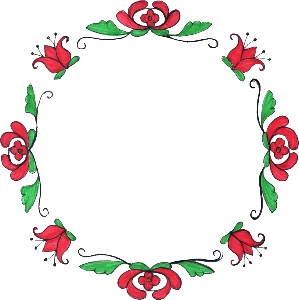 8 Circle Flower Drawing Frame - Circle Flower Drawing (1021x1024), Png Download