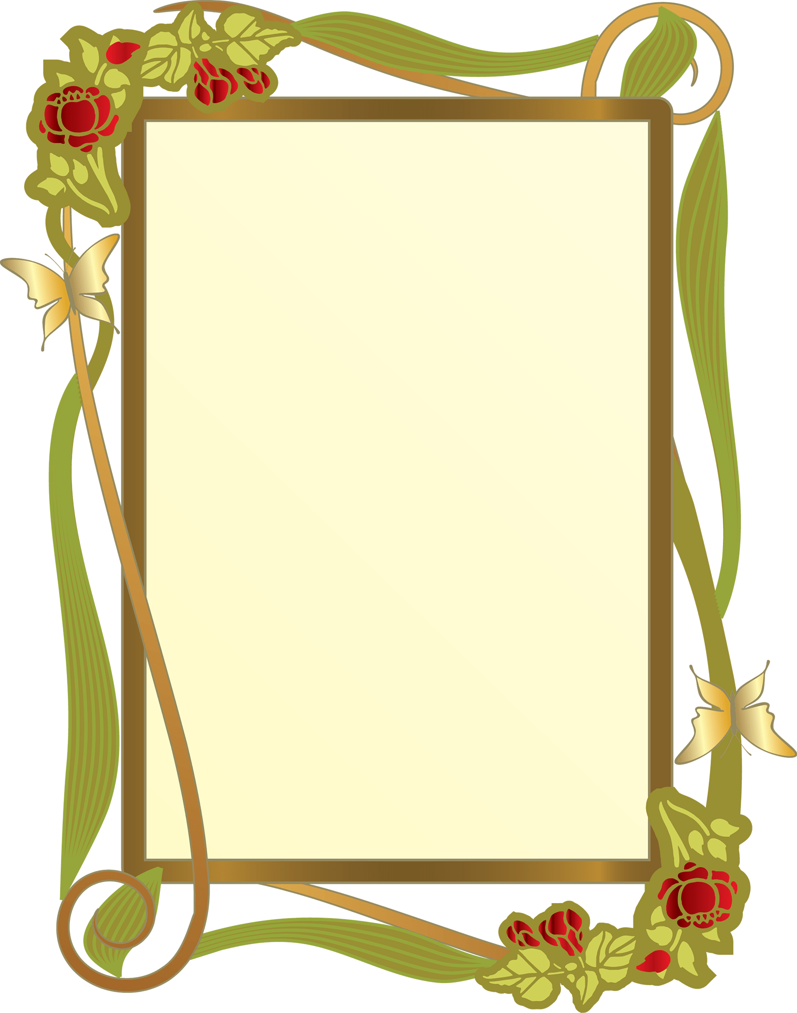Retro Rose Frame - Picture Frame (1574x2000), Png Download