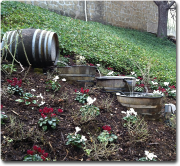 Wine Barrel Fountain - Western Wild Ginger (377x343), Png Download
