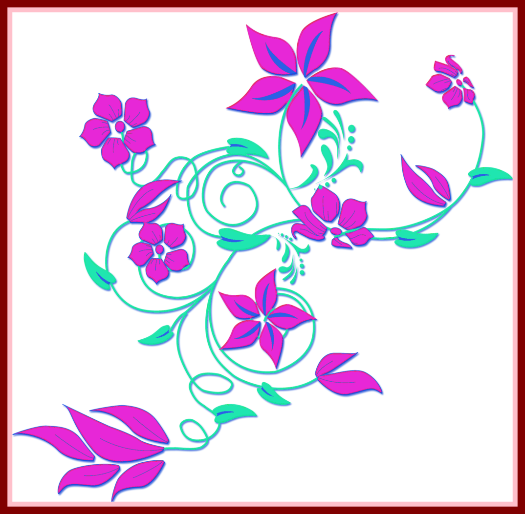 The Best Latest Flowers Border Design Arts Pict Of - Clipart Red Rose Flower Border Png (1074x1053), Png Download