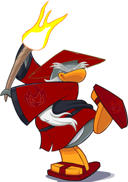 Fire Sensei By Lego Here - Club Penguin Fire Sensei (599x707), Png Download