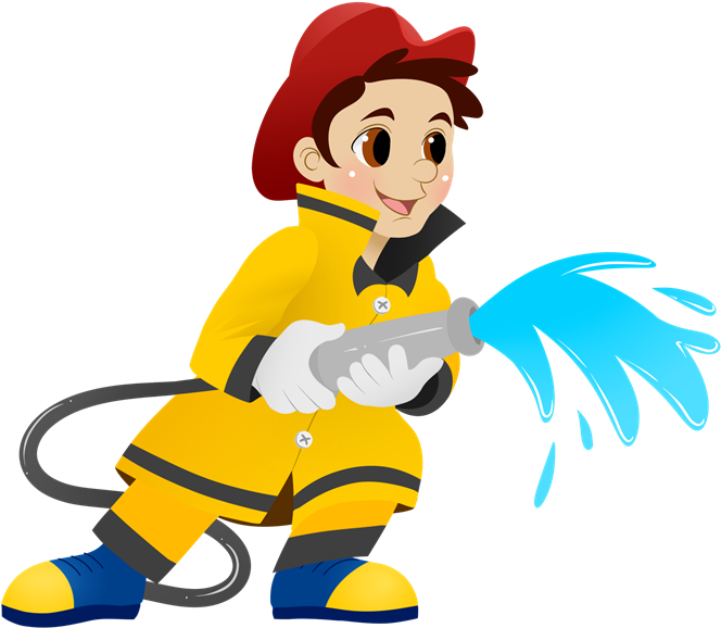 Fire Clipart Person - Fire Fighter Clip Art (700x630), Png Download