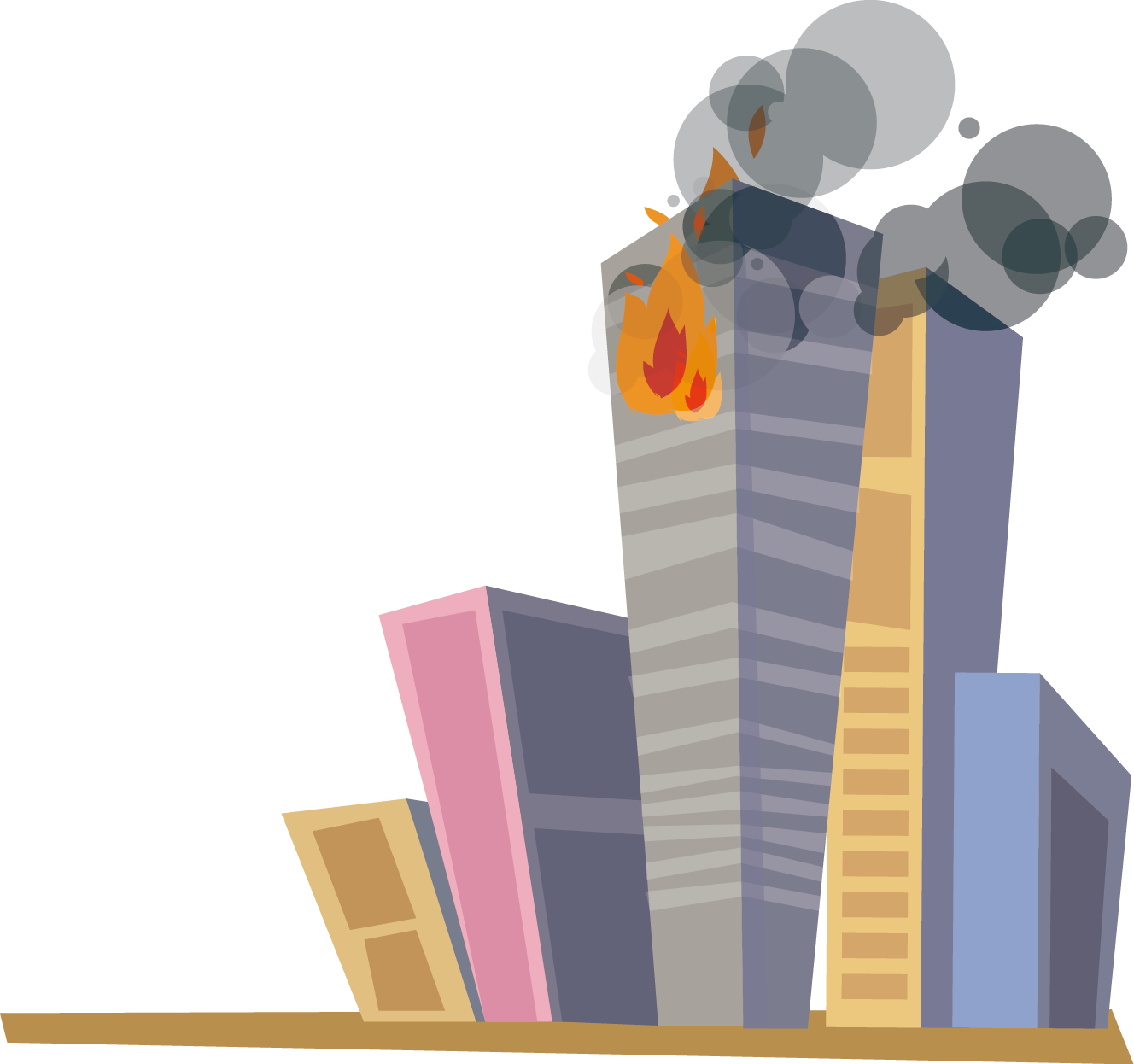 Building On Fire Png Banner Free - Building On Fire Png (1328x1246), Png Download