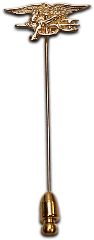14k Yellow Gold Trident Lapel Pin - Gold Trident Png (480x480), Png Download