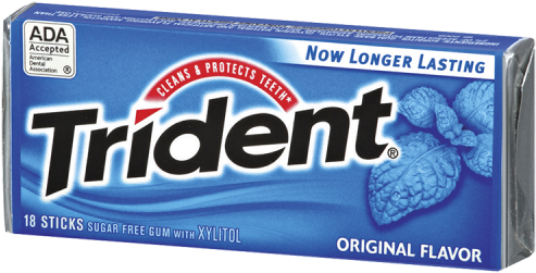 Original Gum - Trident Gum (500x258), Png Download