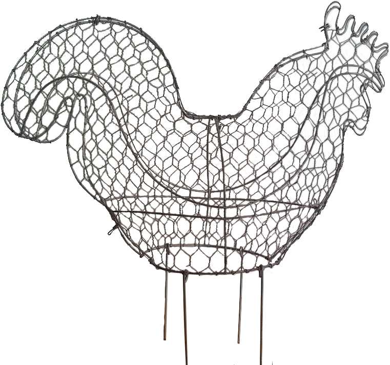 Topiary Shapes Gardening Decoration Metal - Rooster (789x720), Png Download