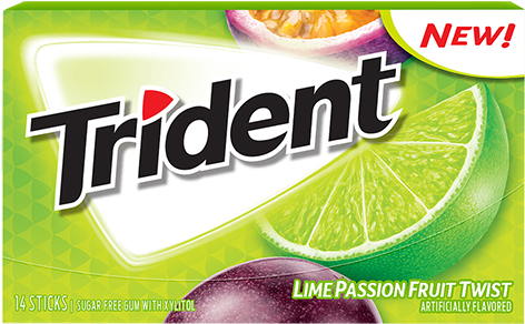 Trident Lime Passionfruit Twist Suger Free Gum - Trident Tropical Twist (500x500), Png Download